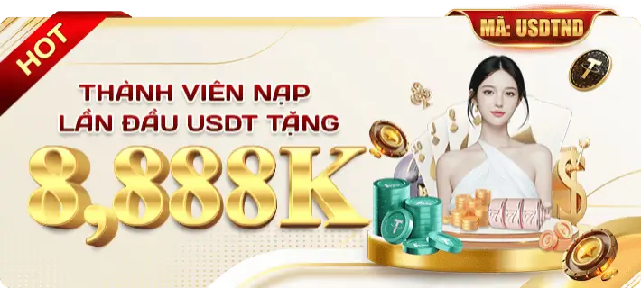 1kim88 thành viên nạp lần đầu USDT tặng đến 8.888k